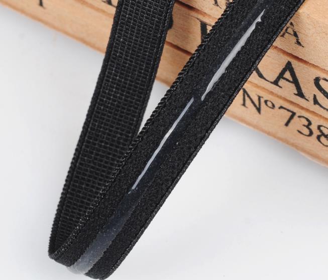 12 Mm Elastische Lint Schouderband Siliconen Grip Singels Grijper Bras Lingerie Kleding Gordel Accessoire Diy Naaien Accessoires: Black