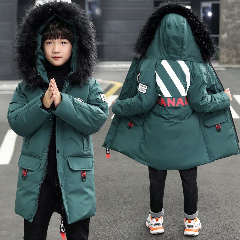 Veste d'hiver en coton de pour garçons, manteau et épais, vêtements d'extérieur décontractés à capuche pour enfants de 5 6 7 8 9 10 11 12 13 14 ans