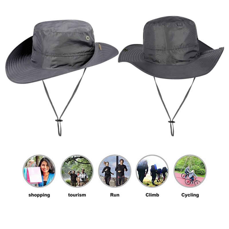 Chapeau Parapluie Unisexe Bleu - Protection UV Pour Pêche, Rando, Camping