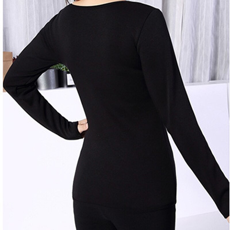 Sous-vêtements thermiques en velours à manches longues et col rond pour femme, vêtements à une seule couche, sous-vêtements pour l'hiver, bas pour Thermos, 2XL