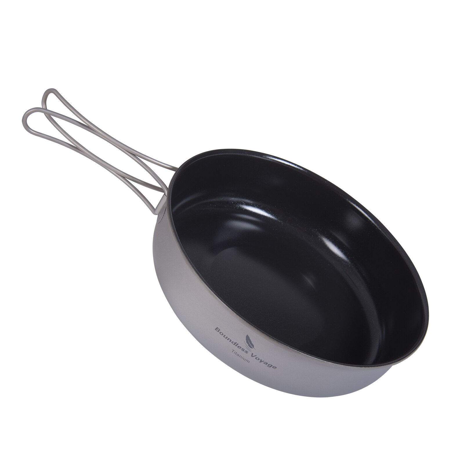 Grenseløs voyage titan non-stick stekepanne med sammenleggbart håndtak camping piknik stekepanne takke servise tallerken tallerken bolle: Ti2067c