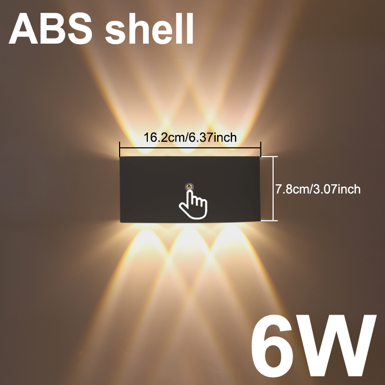 Mur LED lampe murale intérieure haut et bas lumière chambre salon escaliers éclairage charge sans câble enfichable: 4000k / Black