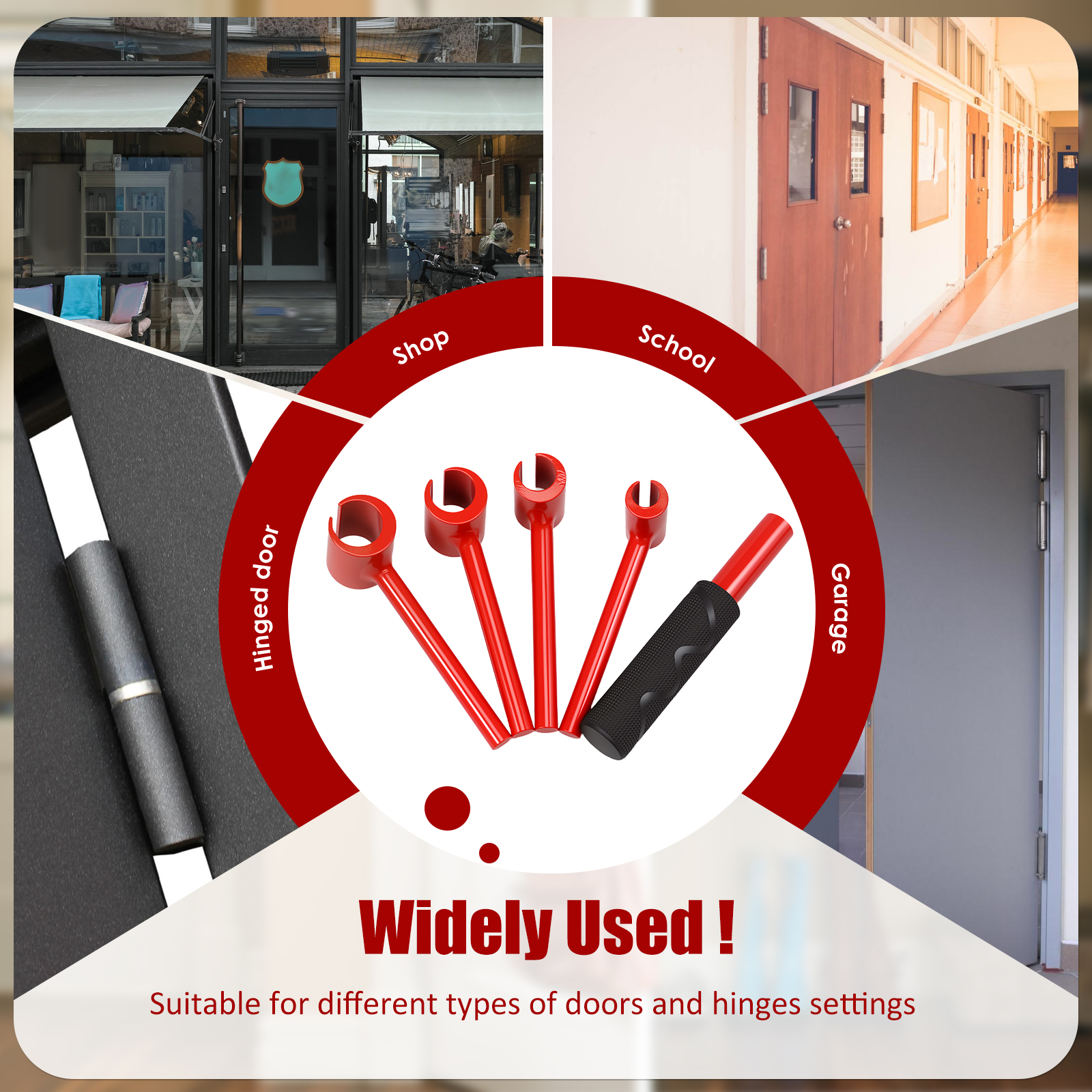 Door Hinge Adjustment Tool 4 in 1 Metal Hinge Adjustment Wrench Door and Cabinet Alignment Tools Hinge Gap Repair for Door Hinge