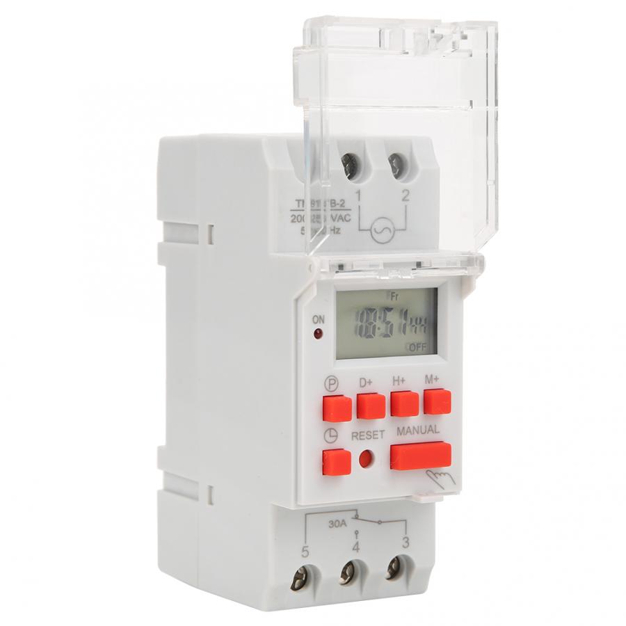 Timer Switch 7 Days Programmable Digital Industrial Time Switch TM919B-2 with Countdown Time Function 30A 200-250V AC