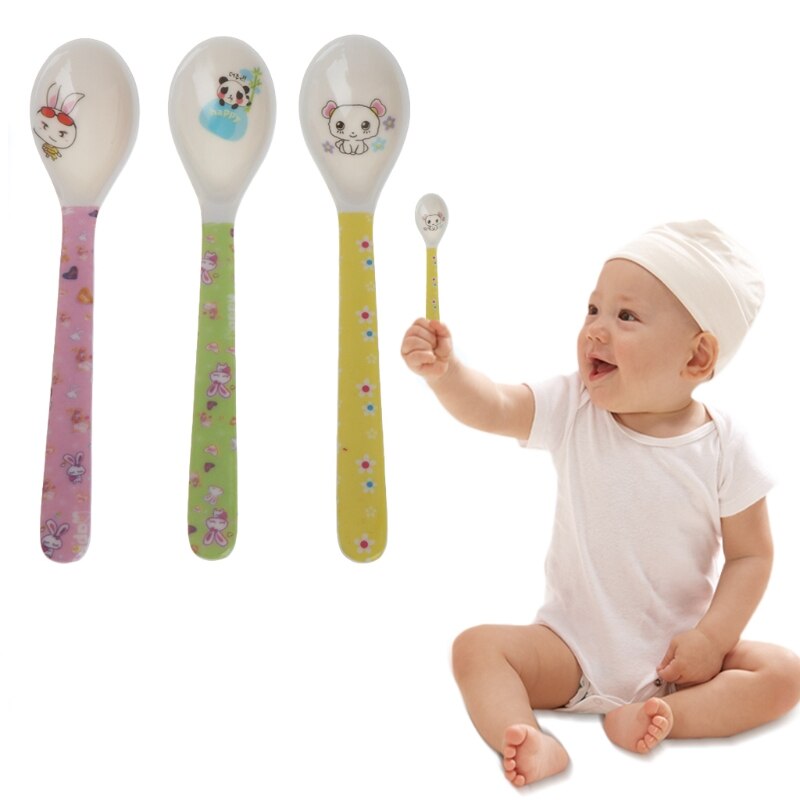 2 stuks cartoon baby kindervoeding lepel melamine baby lepel bestek