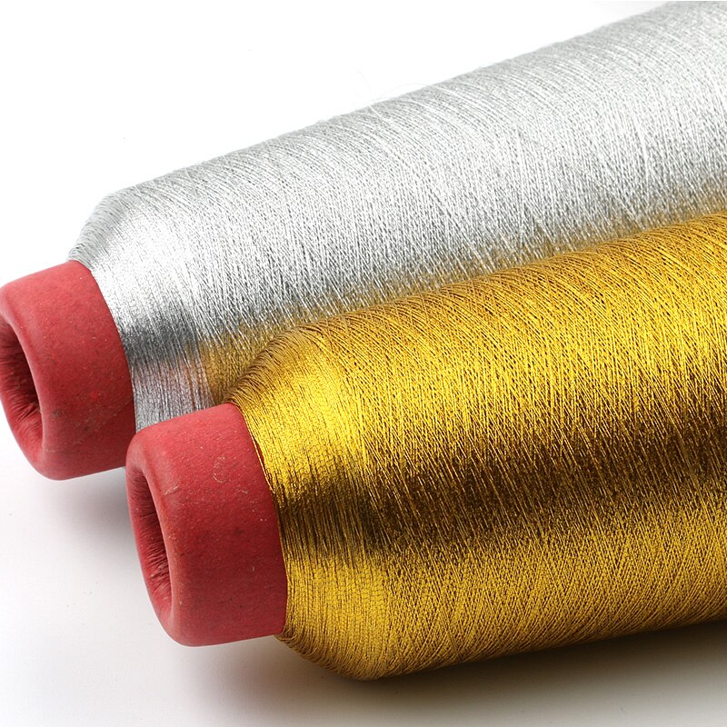 150d Sewing Machine Cone Threads Polyester Overlocking All Purpose Golden Silver Color Sewing Thread