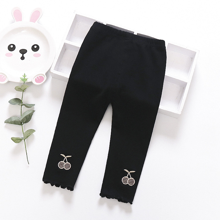 Leggings per bambini primavera 2020 elasticità ciliegia: Black