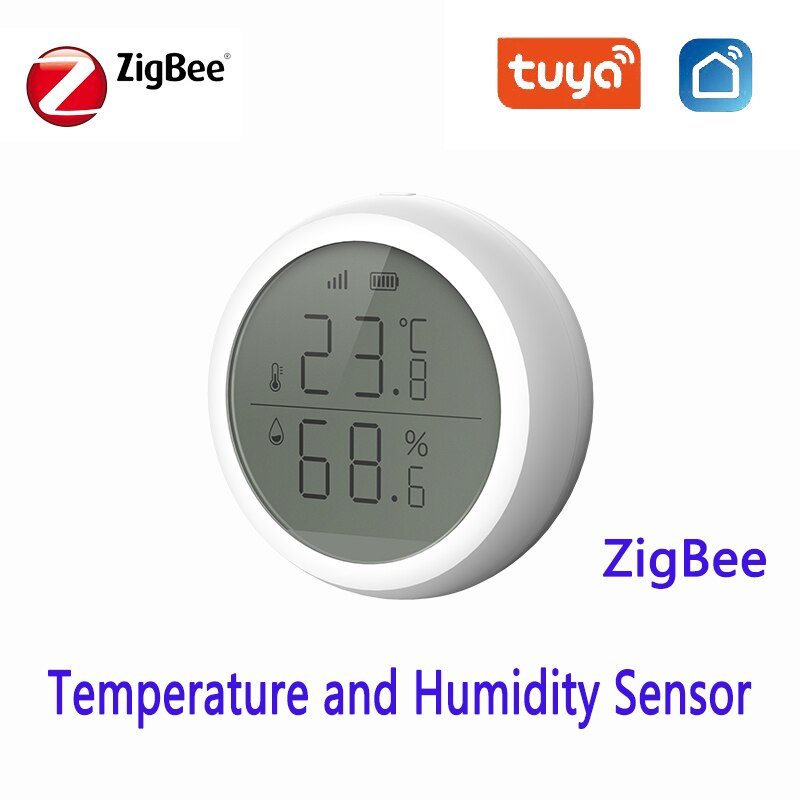 Tuya ZigBee Smart Home Temperature And Humidity Sensor With LCD Screen Display Remote Control Via Smart Life App