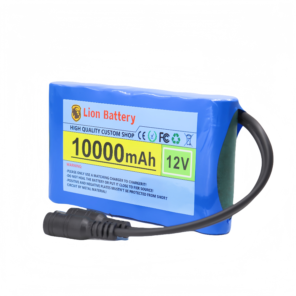 Original Portable Super 12V 10000mAh Battery Rechargeable Lithium Ion Battery Pack Capacity DC 12.6v 10Ah CCTV Cam Monitor