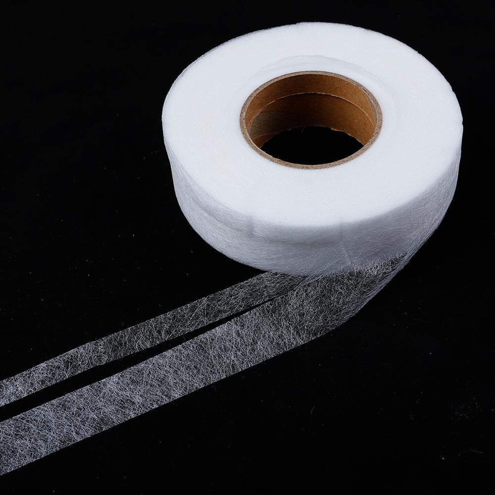 70yards White Double Faced Adhesive Fabric Tape Patchwork Interlinings Iron On Melt Omentum DIY Cloth Garment Sewing Accessories