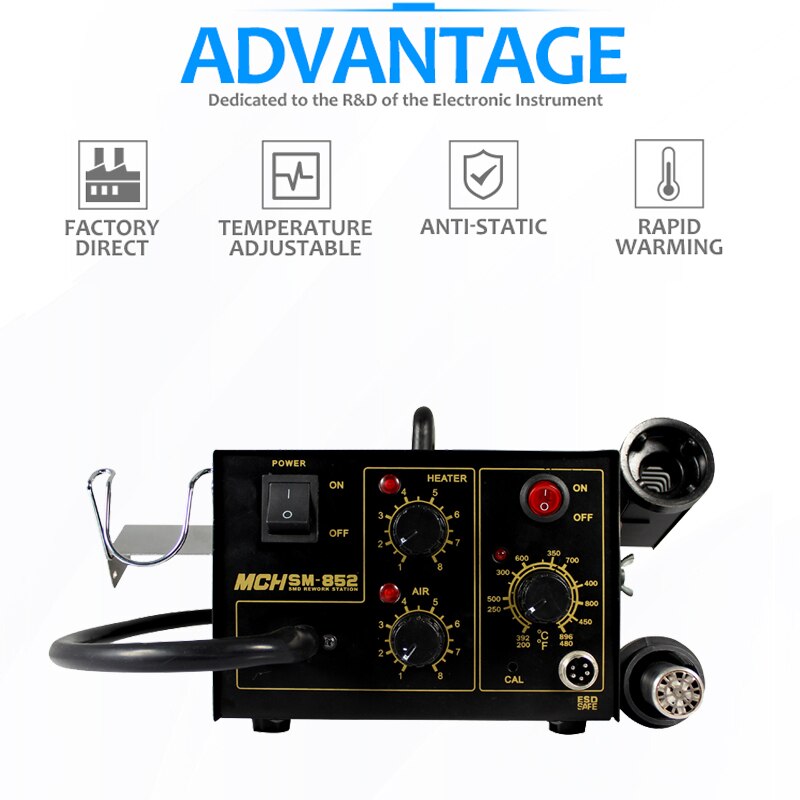 2 In 1 Soldering Station Rework Station Repair Welding Machine Soldering Iron Set PCB Desoldering Tool SM-852 SM-852D SM-702