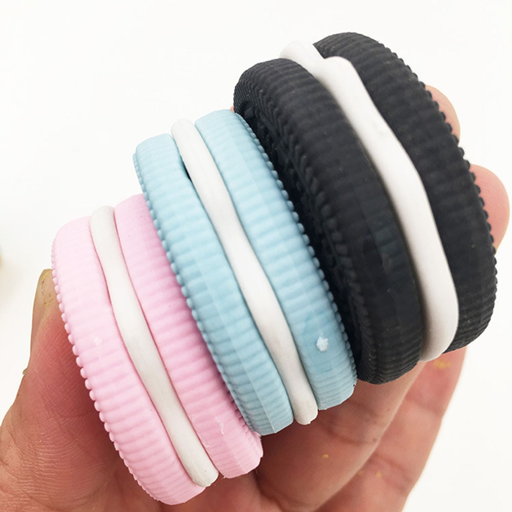 1PCS Biscuit Eraser Chocolate Cake Sandwich Cookie Modeling School Office Supplies Dessert Style Rubber Stationery