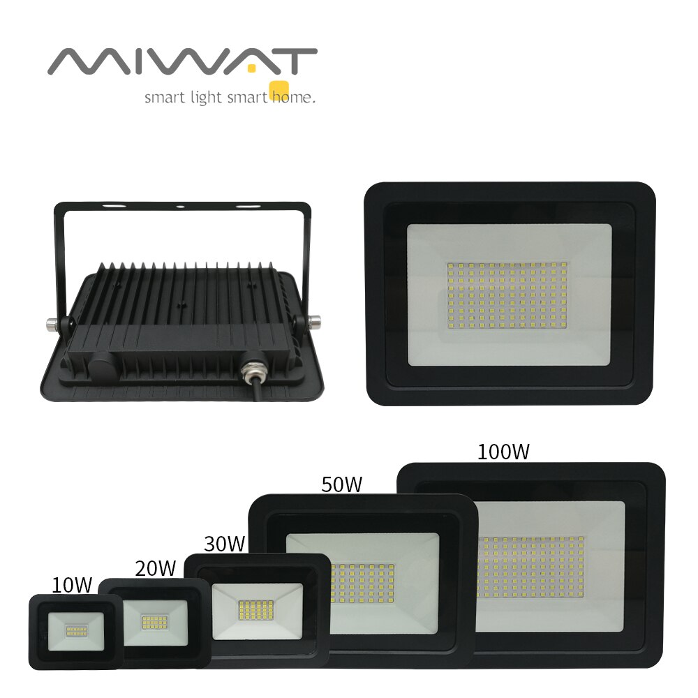 10w 20w 30w 50w 100w led strålkastare svart strålkastare gatubelysning 220v-240v vattentät  ip68 utomhus trädgårdsbelysning spotlight