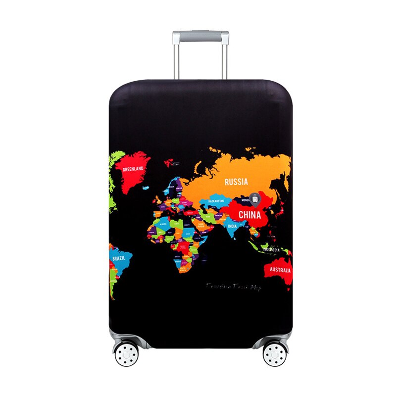 luggage protector cover travel trolley suitcase elastic protective cover for 18-32 inch traveling accessories suitcase case H181: world map / M