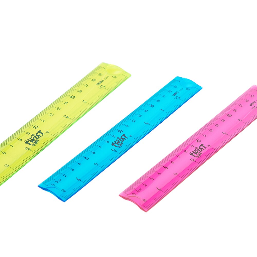 Deli Flexible Ruler School Drafting Tool Cm Inch Measure Colorful Soft Rulers Stationery