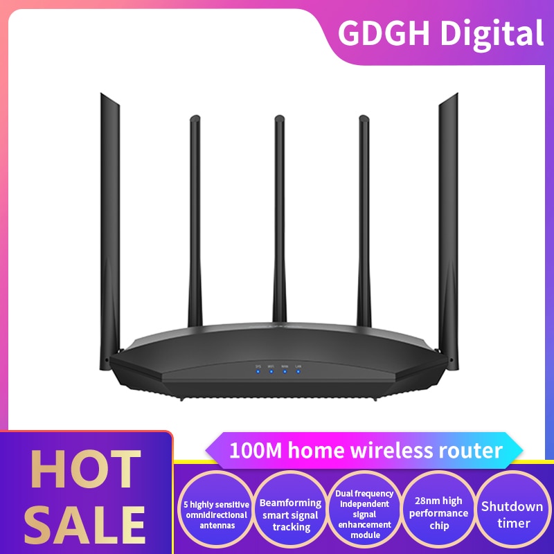 Hikvision ds -3 wr 11- e  ac1200m trådløs wifi router med 2.4 ghz /5.0 ghz højforstærket antenne dual band wifi repeater, app kontrol
