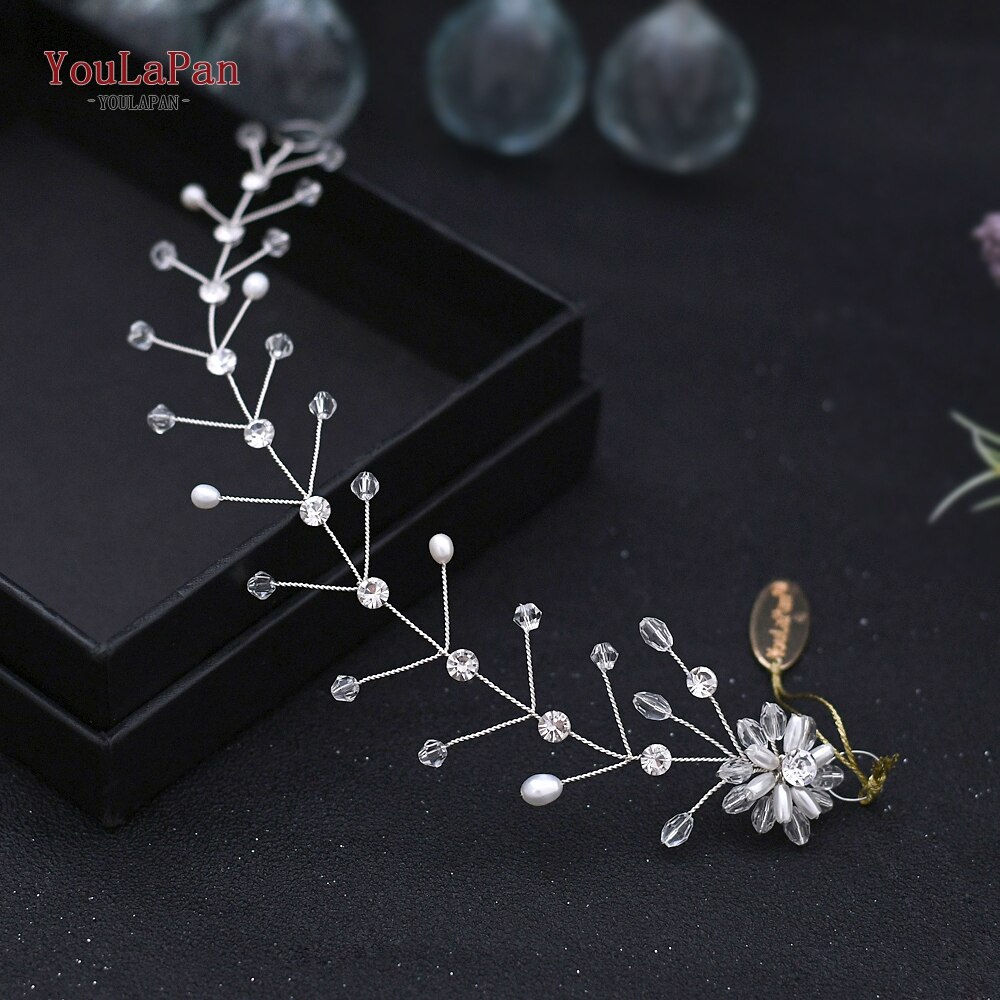 TOPQUEEN ślubne włosy winorośli ślubne akcesoria robić włosów stroiki diamentowe i kryształbyć winnym spinki robić włosów grzebień perła włosy ślubne biżuteria