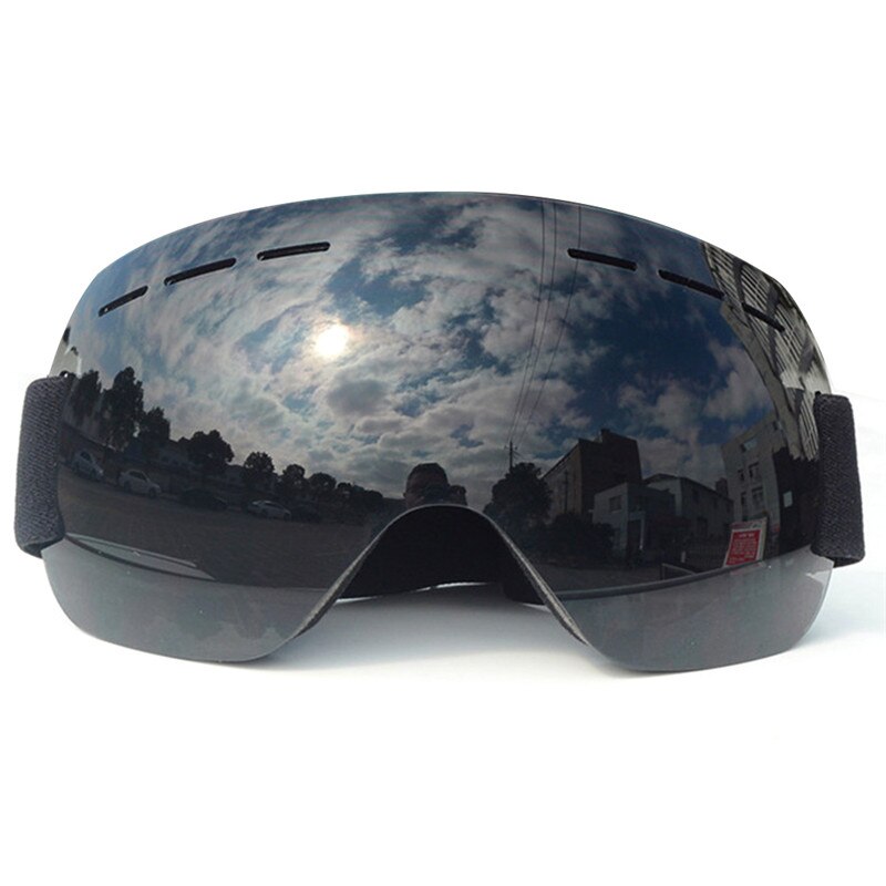 Skibril UV400 Laag Anti-fog Grote Ski Brillen Masker Ski Bril Vrouwen Mannen Snowboard: black