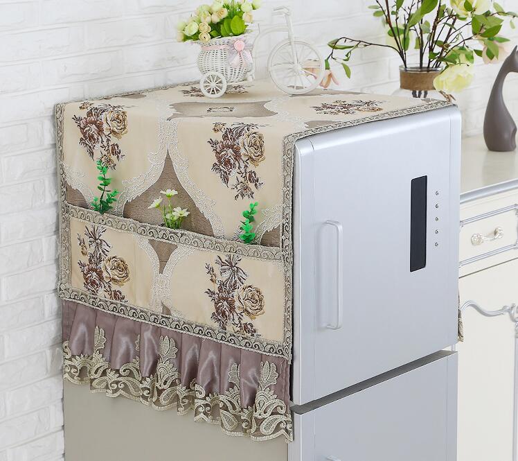 Fyjafon køleskab dækker støvdæksel dekoreret trykte køkken støvtætte dæksler med opbevaringspose 55*130/60*180/70*180: Mønster 3 70 x 180cm