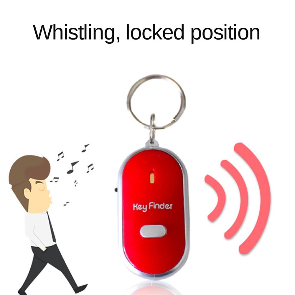 Bærbar mini trådløs kontrol anti-tabt nøgle finder locator nøglering fløjter lyd med led lys alarm påmindelse inden for 7 meter