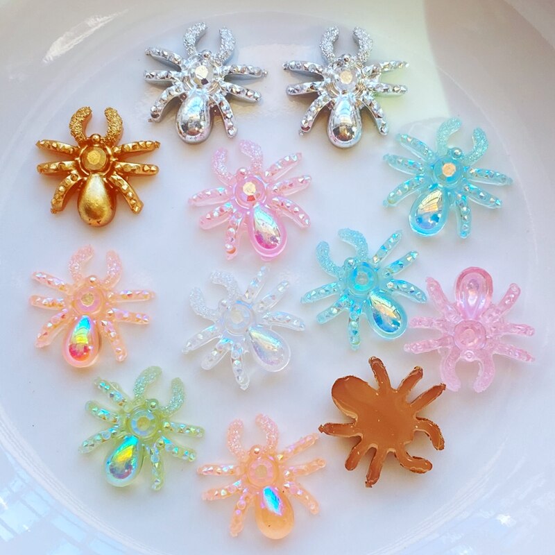 50pcs Cute Resin Mini Little Spider Flat back Cabochon Scrapbook Kawaii DIY Embellishments Accessories
