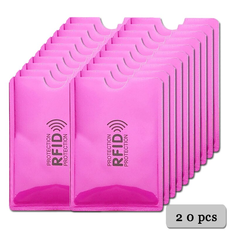 Anti Rfid Kaarthouder Portemonnee Blokkeren Reader Lock Bank Kaarthouder Id Bank Card Case Aluminium Bescherming: 20pcs Rose red