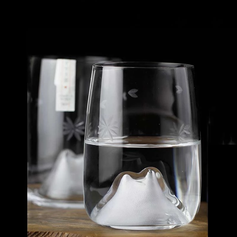 280ml Cherry Blossoms Glass Cup Japanese Crystal Glass Whiskey Vodka Bar Club Beer Glass Home Coffee Cups Party Bar Drinkware