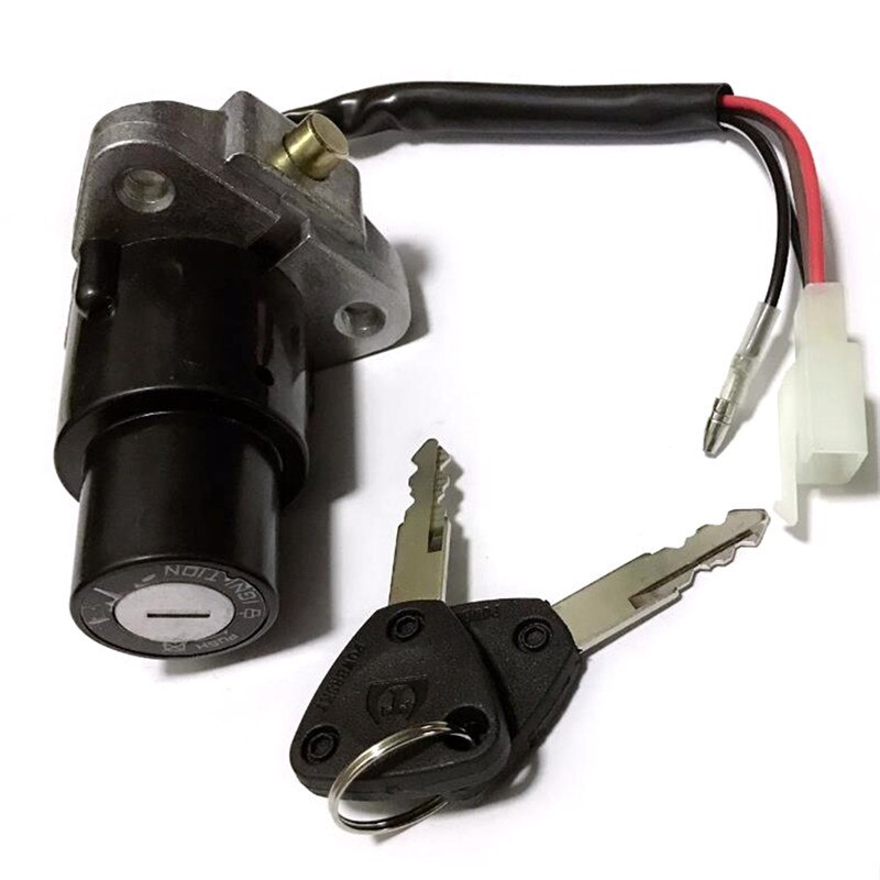 1 set motorcykel tändningslåslåsenhet 3 stift 2 nycklar passar för  dt125 r/ tzr 250/xt350/xt600