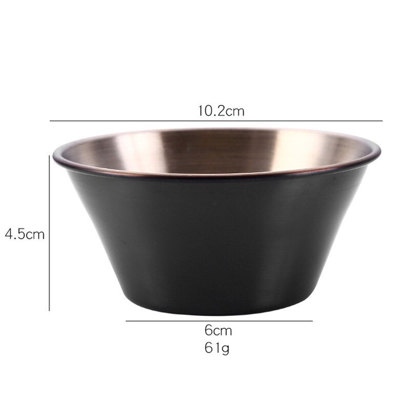 Stainless Steel Small Plate Food Snack Dish Sauce Plate Seasoning Dish Plate Kitchen Tools: Black 