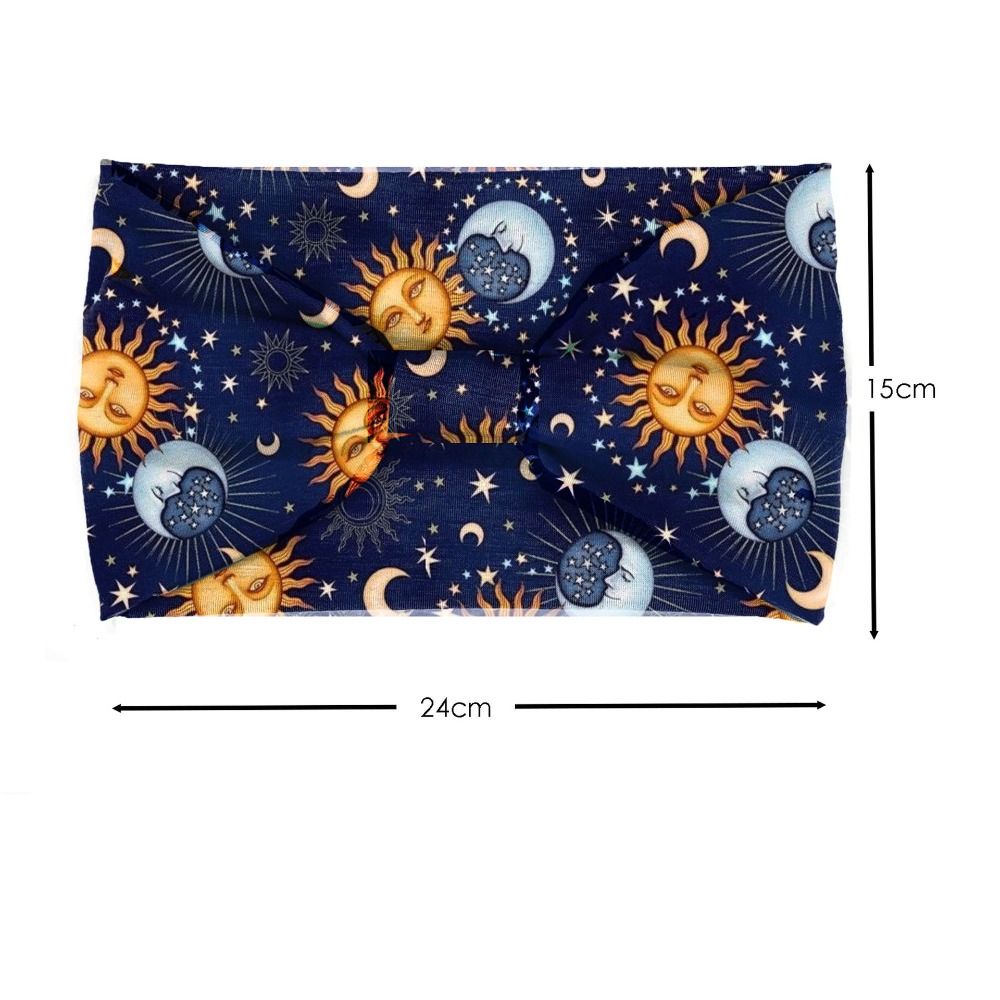 Boho Flower Print Wide Headbands Vintage Knot Elastic Turban Headwrap for Women Girls Soft Bandana Hair Accessories