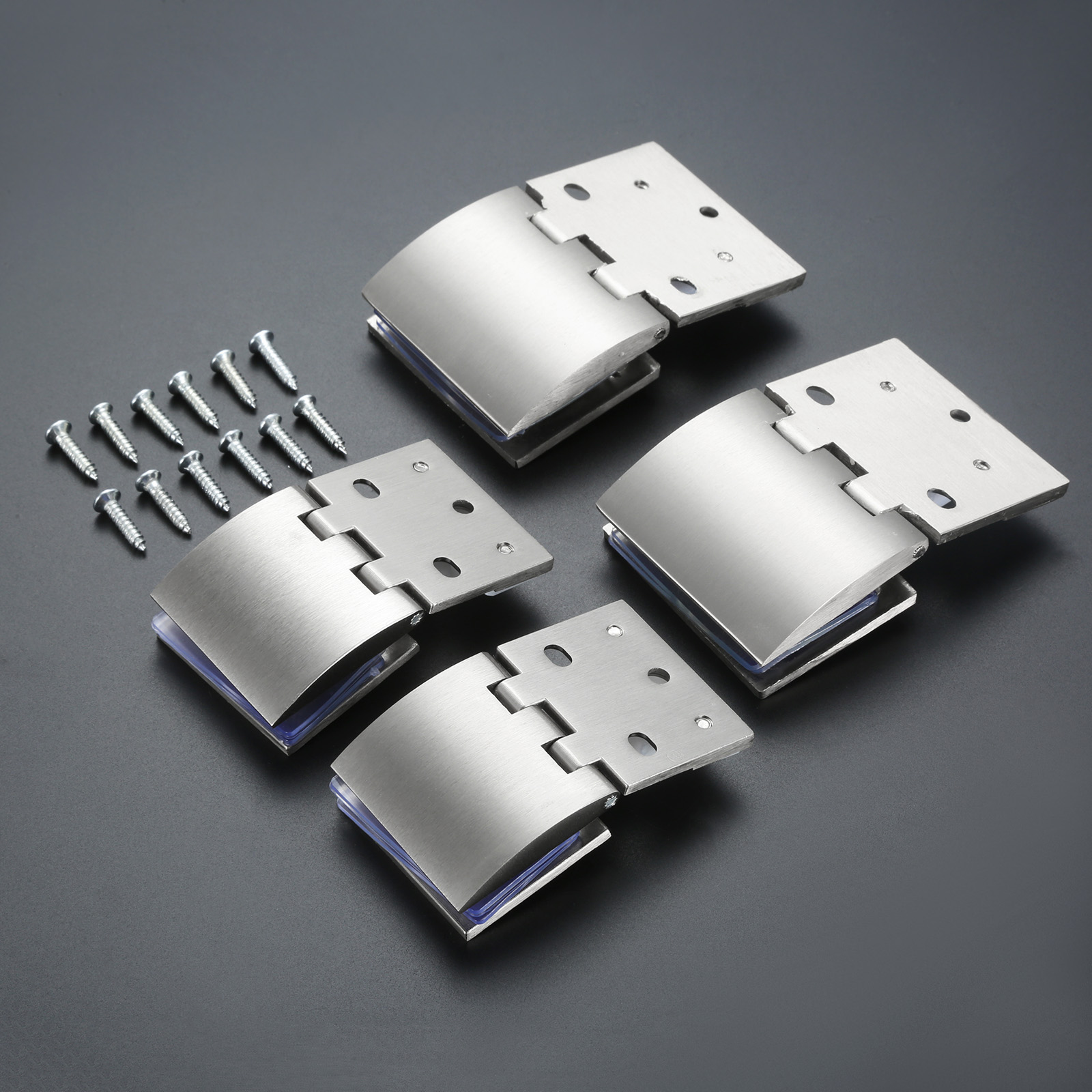 2pcs Door Hinges Zinc Alloy Cabinet Glass Door Hinge Clamp Clips Fit for 5-10mm Thickness Glass Furniture Hardware