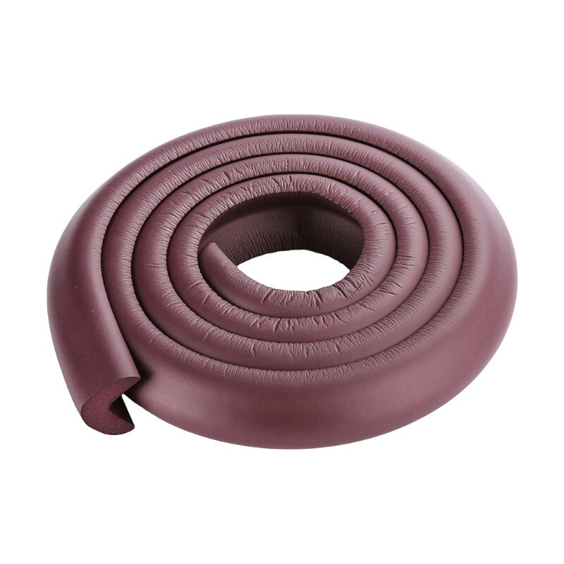 Protector de escritorio de esquina de seguridad para bebé de 2m, protección de mesa de goma para niños, borde suave en forma de L: Chocolate
