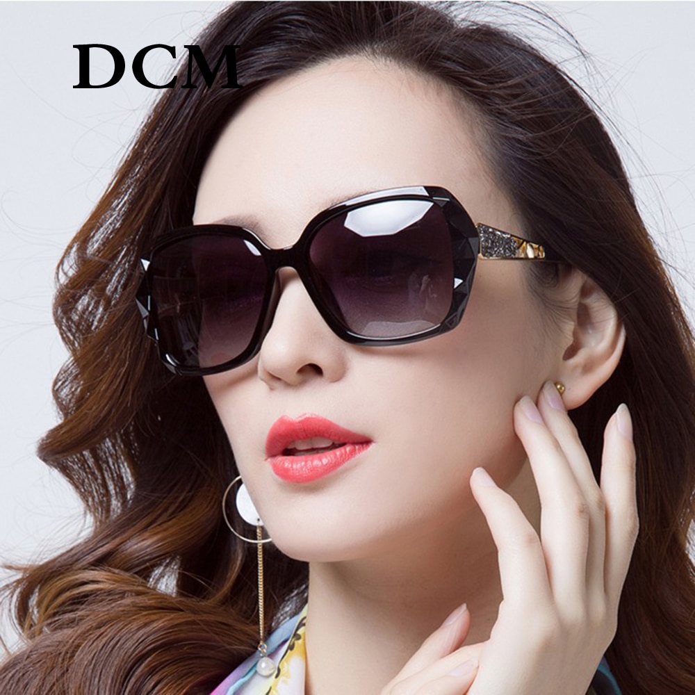 Dcm overdimensionerede firkantede solbriller kvinder sommer gradient stor stil klassiske sol solbriller  uv400
