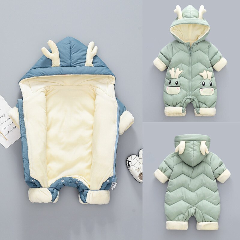 Baby Kleding Winter Snowsuit Plus Fluwelen Dikke Jongen Jumpsuit 0-3 Jaar Pasgeboren Romper Baby Meisjes Overalls Peuter jas-30