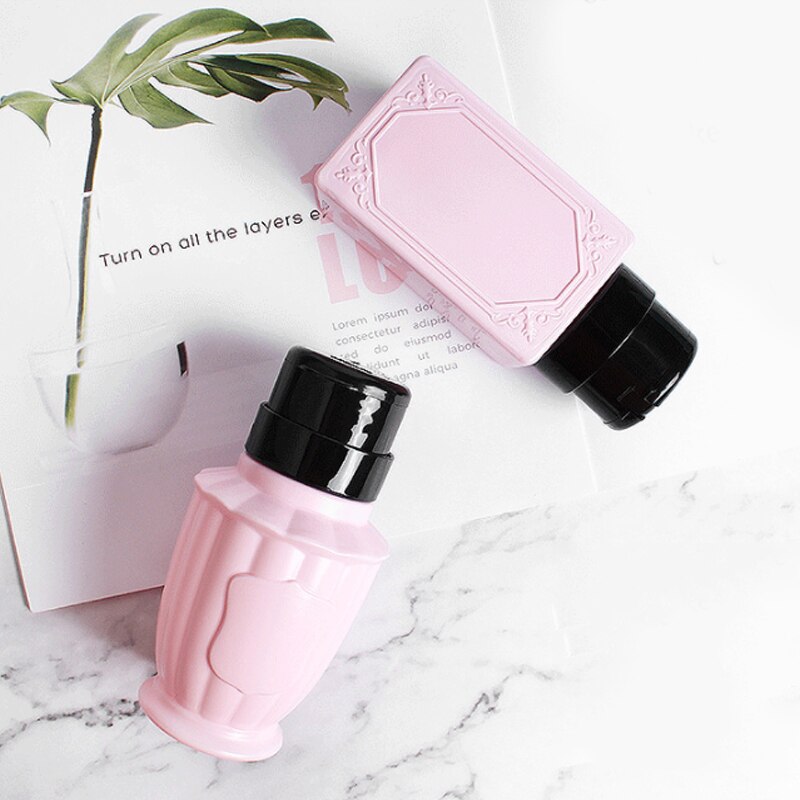1PC 200ml Empty Pump Cleaner Bottle Dispenser Alcohol Press Lotion Nail Polish Remover Make Up Refillable Container Tools