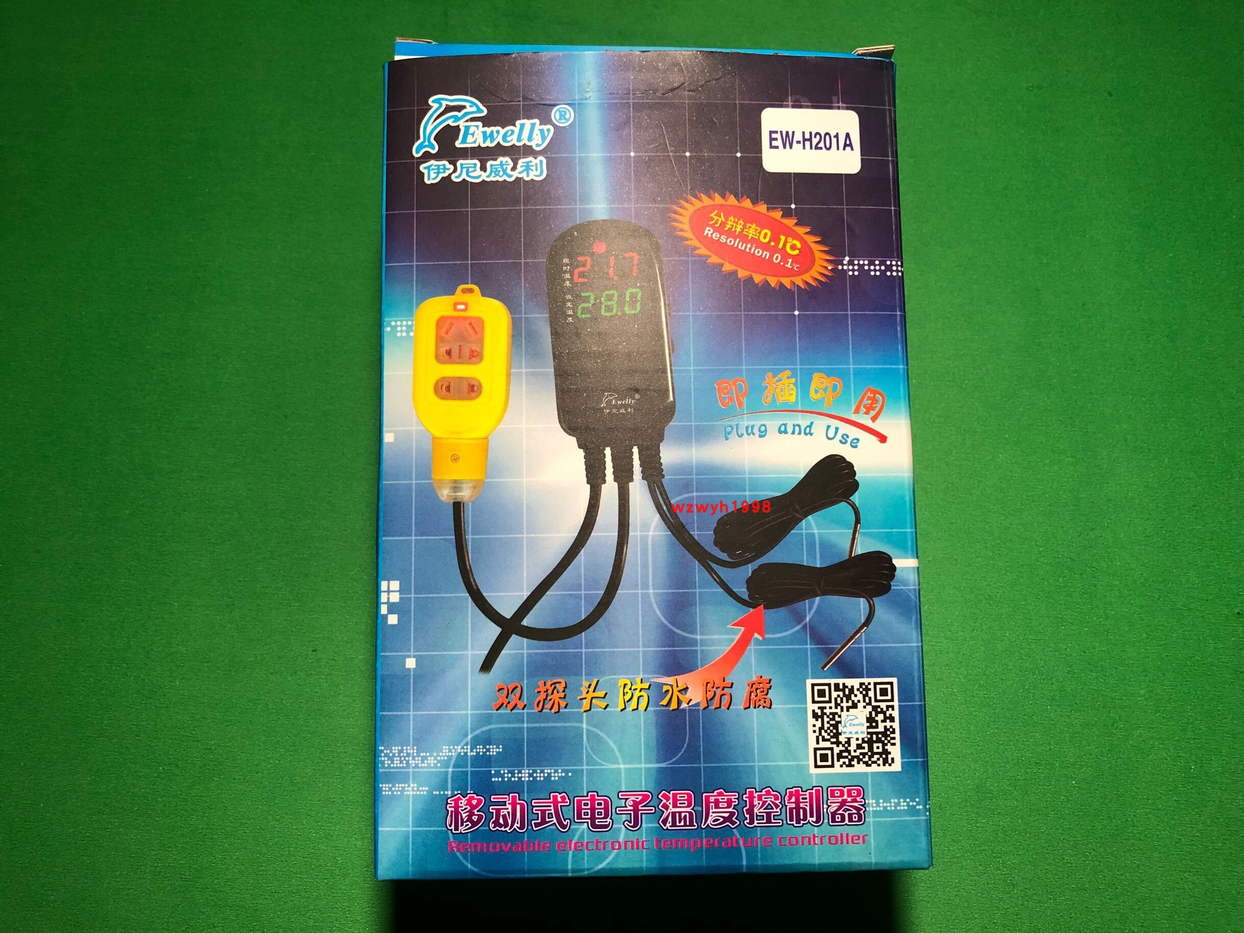 EWELLY Mobile Electronic Temperature Controller EW-H201A Socket Thermostat