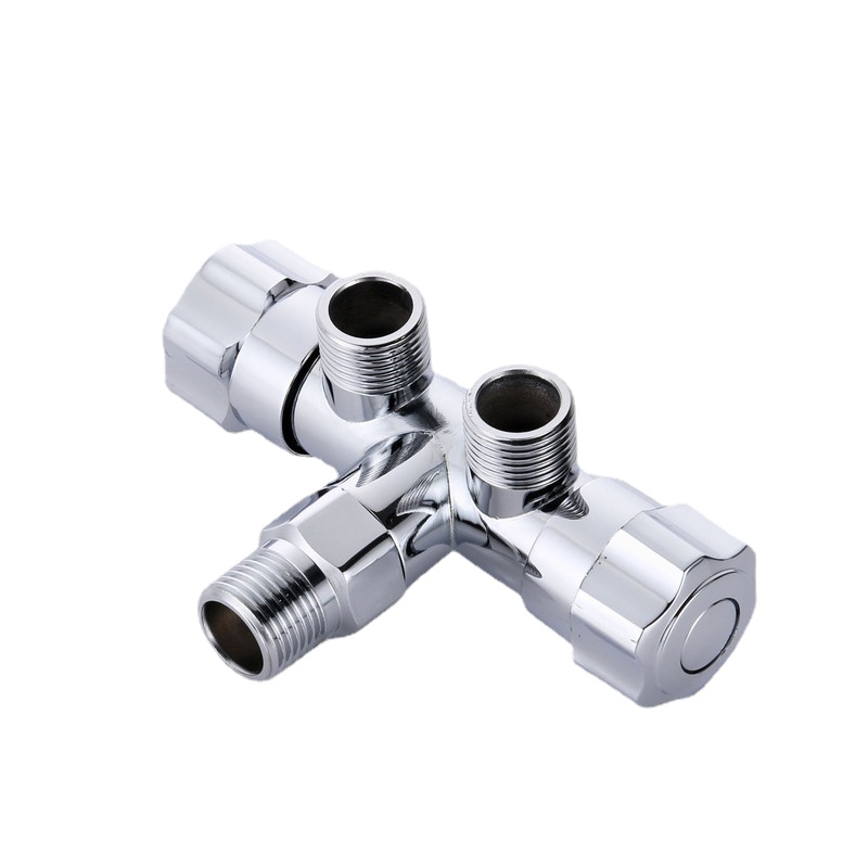 1Pc Kitchen Angle Valve One Into Two Out Double Water Washing Machine Toilet Stop Valve Multi-function Tap Filling Pipe Parts