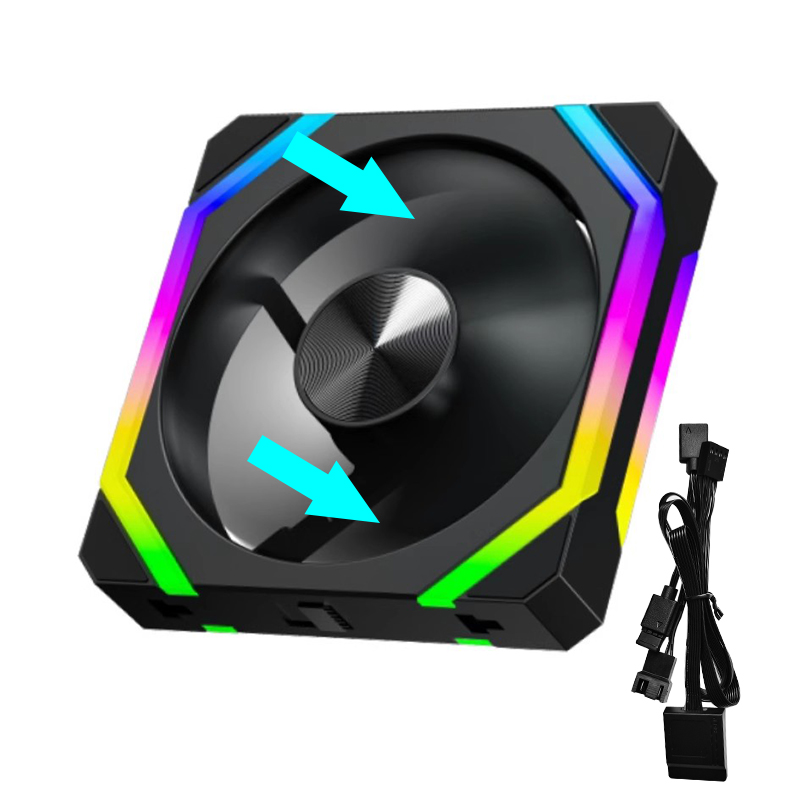 Jumpeak cs120 argb ventilador de refrigeração 240mm modular empilhável emenda pwm silencioso 120mm rgb ventiladores para jogos caso pc cpu refrigerador de água: Preto