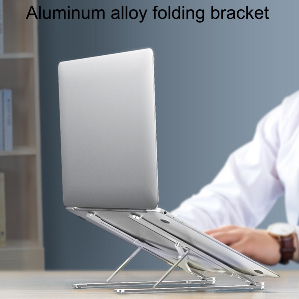 Laptop Stand Voor Mackbook Kantoor Universal Opvouwbaar Verstelbare Hoek Draagbare Aluminium Legering Koeling Non Slip Laptop Stand