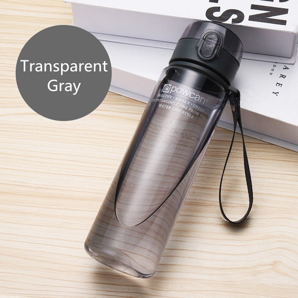 800ml/1000ml Portable Leak-proof Water Bottle Tour Outdoor Bicycle Sports Drinking Plastic Water Bottles for Kids and Audult: Clear gray 1000ml