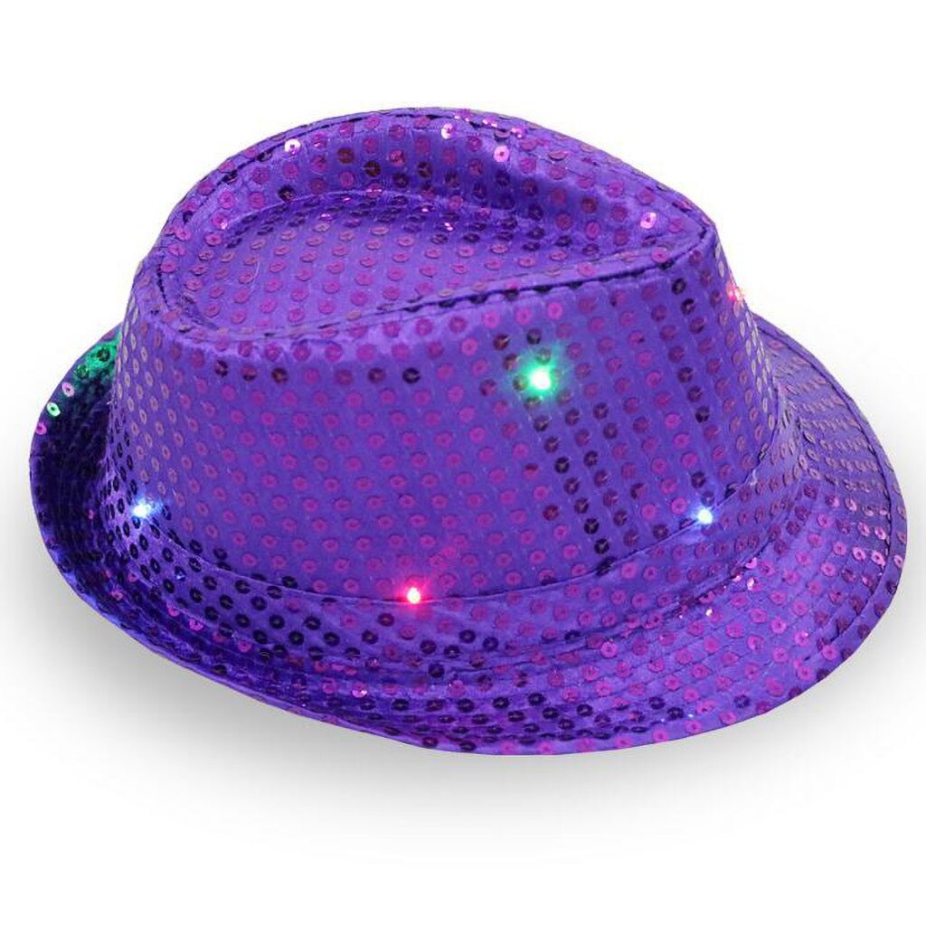 SAGACE Hütte Einfarbig Hütte LED Bühne Leistung Kappe Blinkende Hütte Licht hoch LED Paillette schick tanzen Party Hütte bühne Kappe: PP