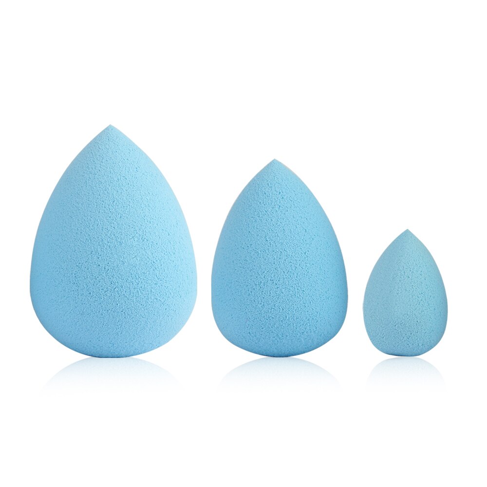 3 stks/zak Draagbare te Gebruiken 3 Size Sponge Make Rookwolken Stichting Smooth Spons Cosmetische Puff Cucurbit Water Shape tool: Blue