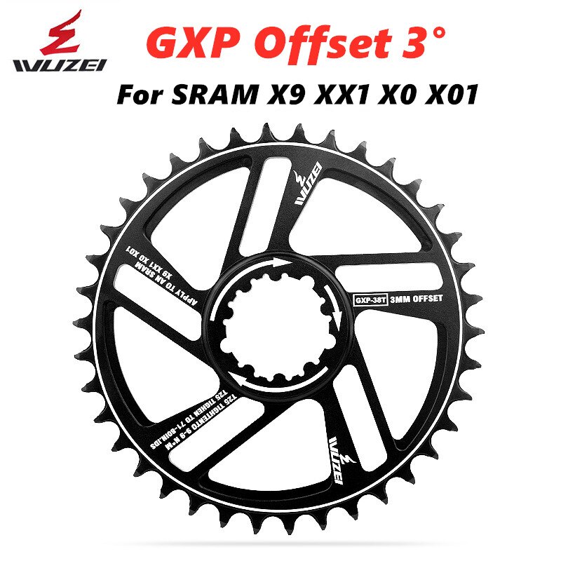 WUZEI-plato GXP para bicicleta de montaña, rueda de cadena para SRAM X9 XX1 X0, montaje directo Offset, 3mm, 30T, 32T, 34T, 36T, 38T, 40T, 42T