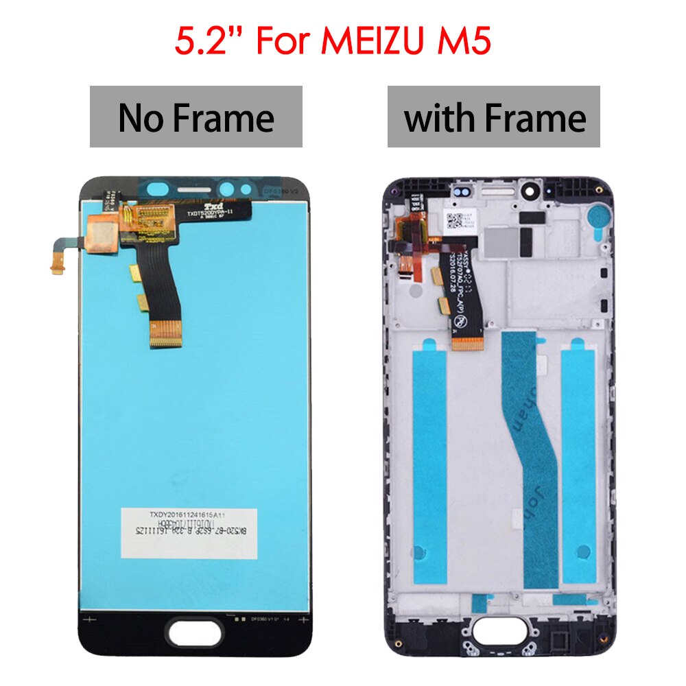 Originale Per Meizu M5 Nota M621H Display LCD Touch Screen con Telaio Per Meizu M5 M611H Schermo LCD Per MEIZU m5S/M5S mini M612H