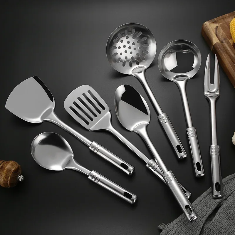 Keuken Rvs Koken Spatel Schep Vergiet Keukengerei Potten Set Gebruiksvoorwerpen Rijstsoep Lepels Kookgerei Accessoires