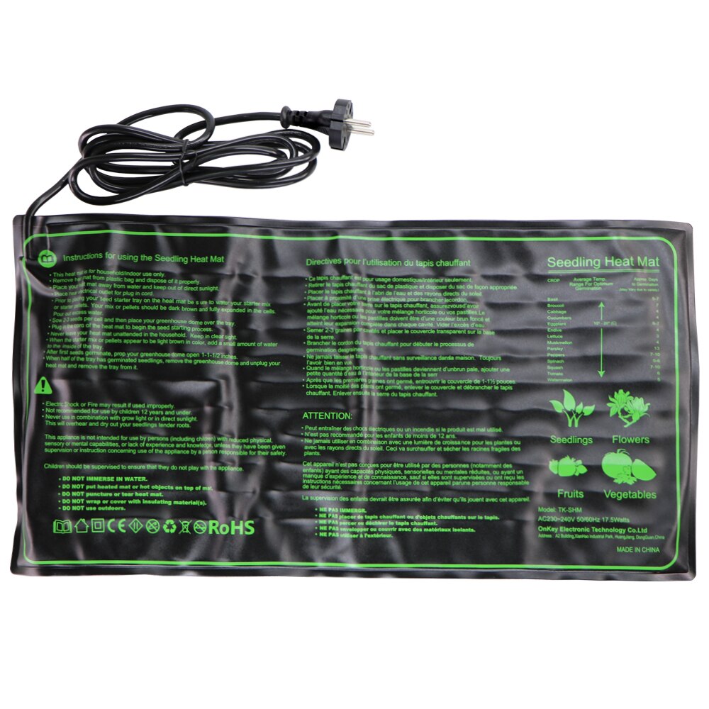1PC Sämling Heizung Matte 20x10 ''Wasserdicht Anlage Keimung der Samen Ausbreitung Klon Starter Pad US UK EU AU Stecker Garten Supplie