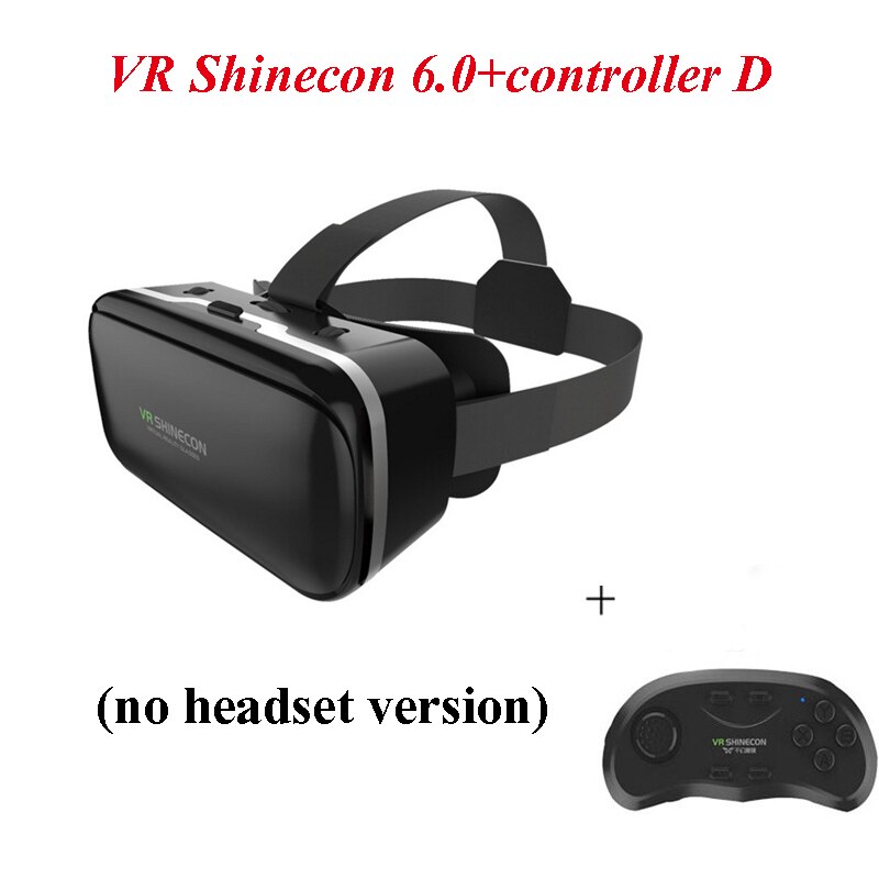 VR SHINECON 6.0 vr doos 2.0 3d vr bril virtual reality gafas bril google kartonnen Originele bobo vr headset Voor smartphone: 6.0 noear add D