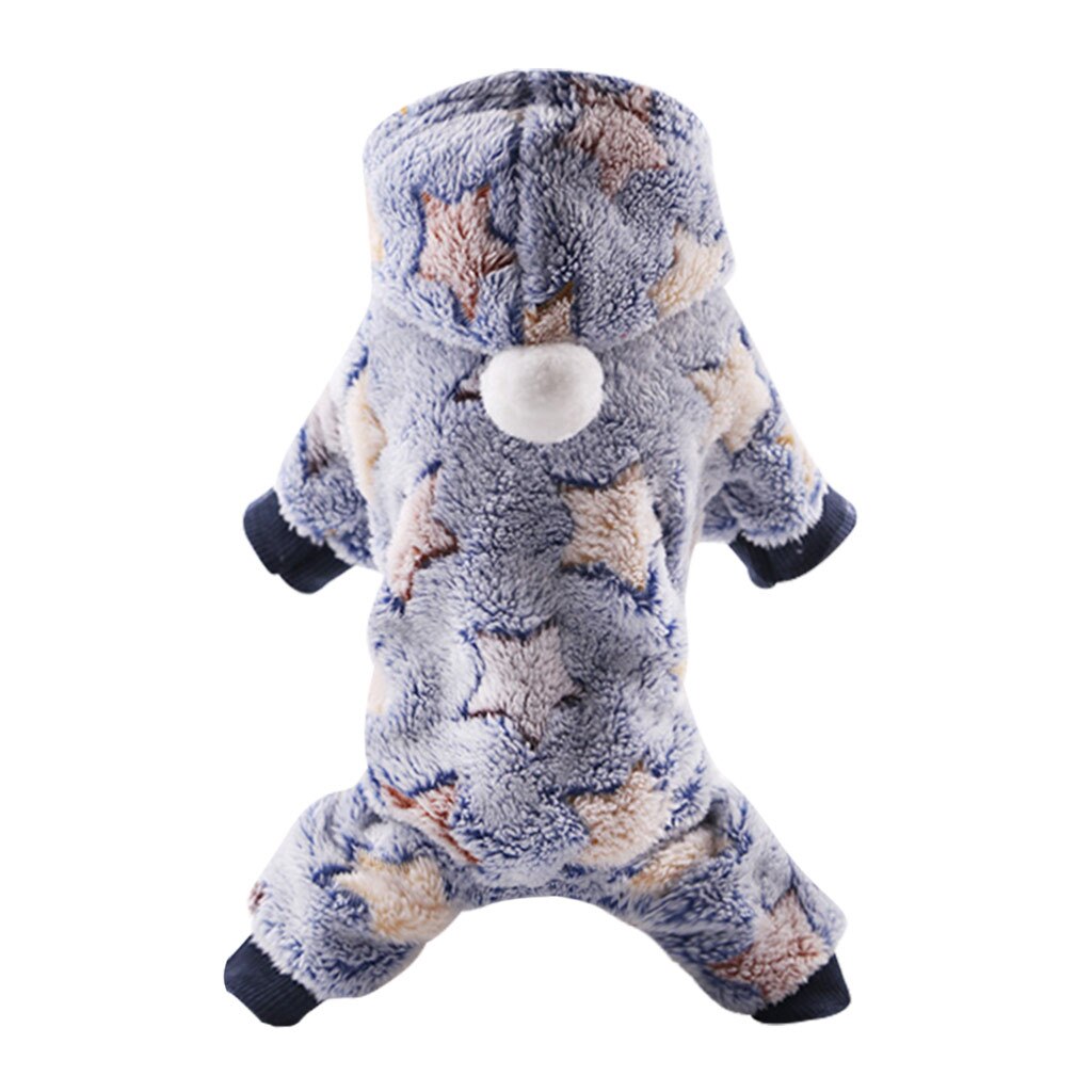 Engraçado roupas para animais de estimação para cachorro gato filhote de cachorro hoodies pet gato cão natal imprimir flush inverno quente roupas vestido engrossar roupas perros: NAVY BLUE / S