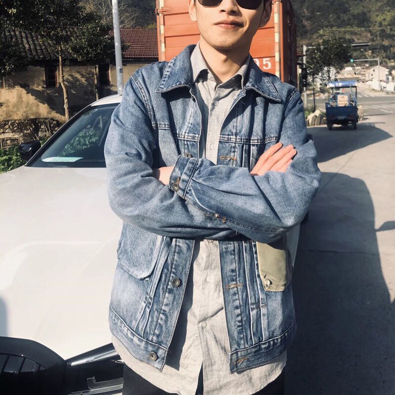 Hong Kong Style Denim Jacket Men's Loose and Versatile Cool Korean Jacket Men's Autumn Clothes