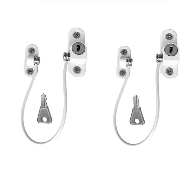 Baby Safety Window Door Lock Children Security Proofing Limit Kids From Falling Anti Theft Safe Children Protection Window Lock: 2piece-white